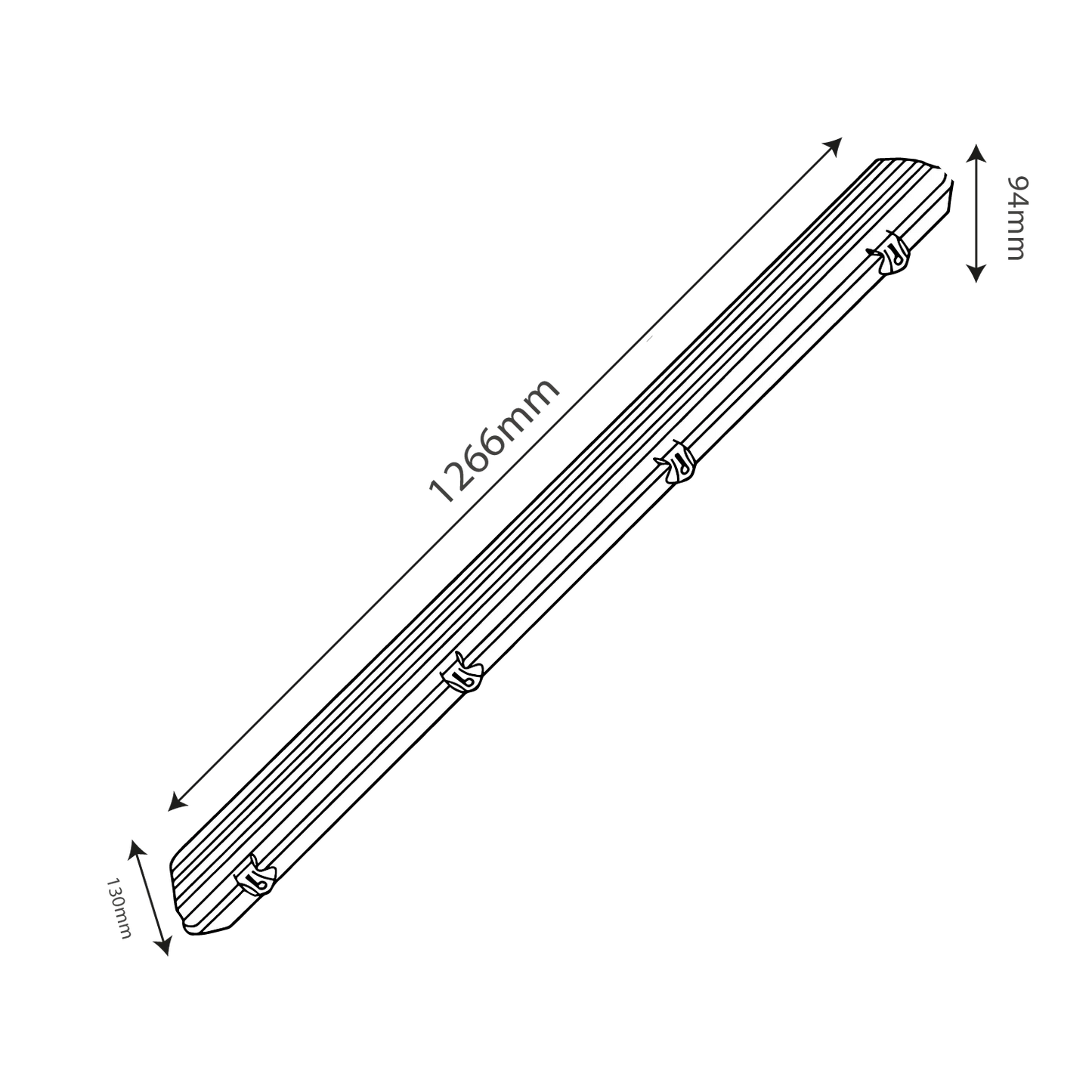Ultralight TRI-Proof Frame - Double G13 - IP65 (WY-TRD)