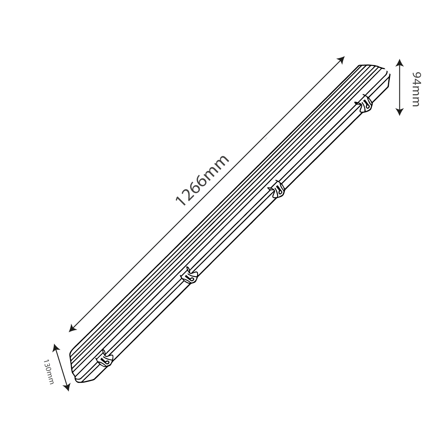 Ultralight TRI-Proof Frame - Double G13 - IP65 (WY-TRD)