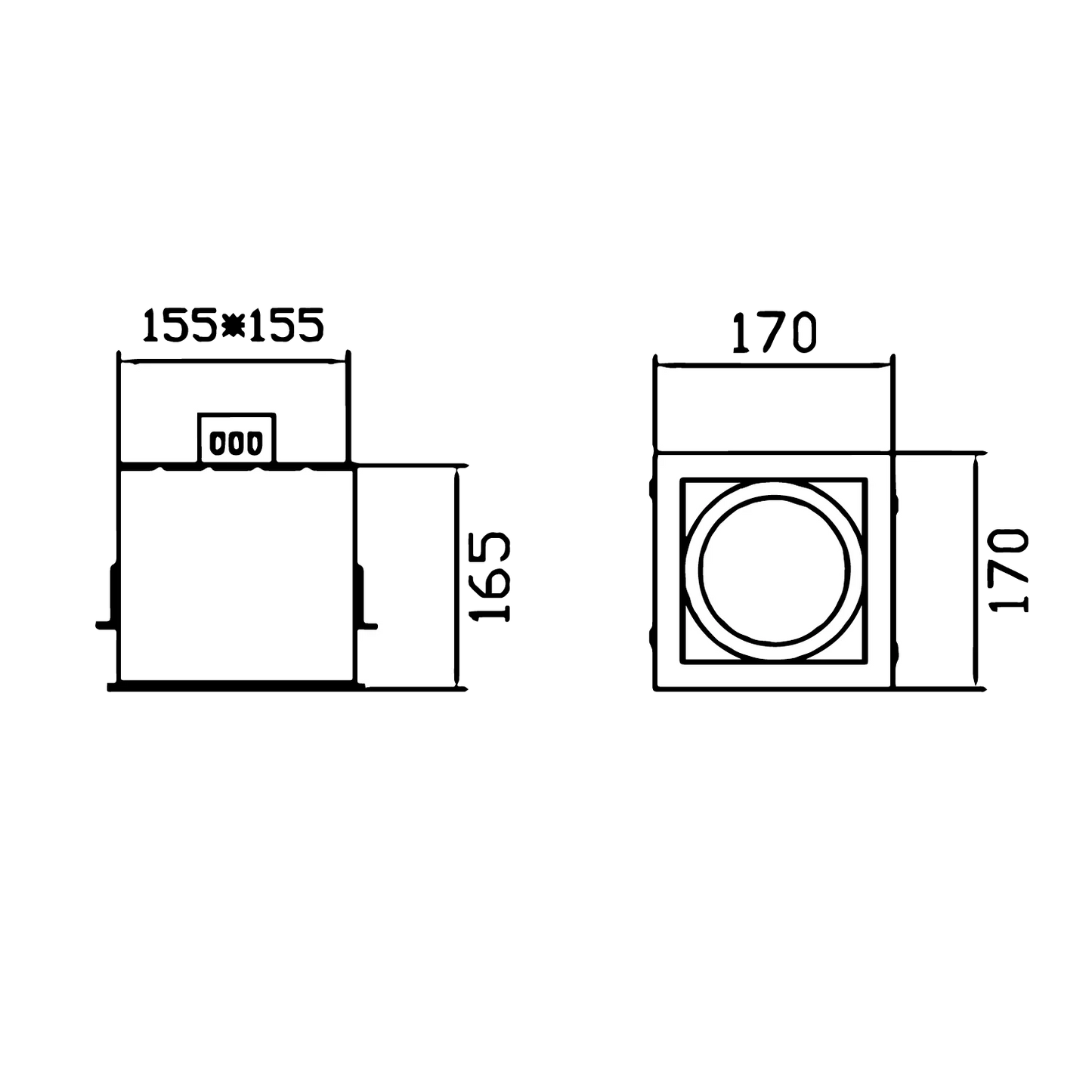 Ultralight Modern LED Downlight Frame Square - AR111 Base (TK-A573)