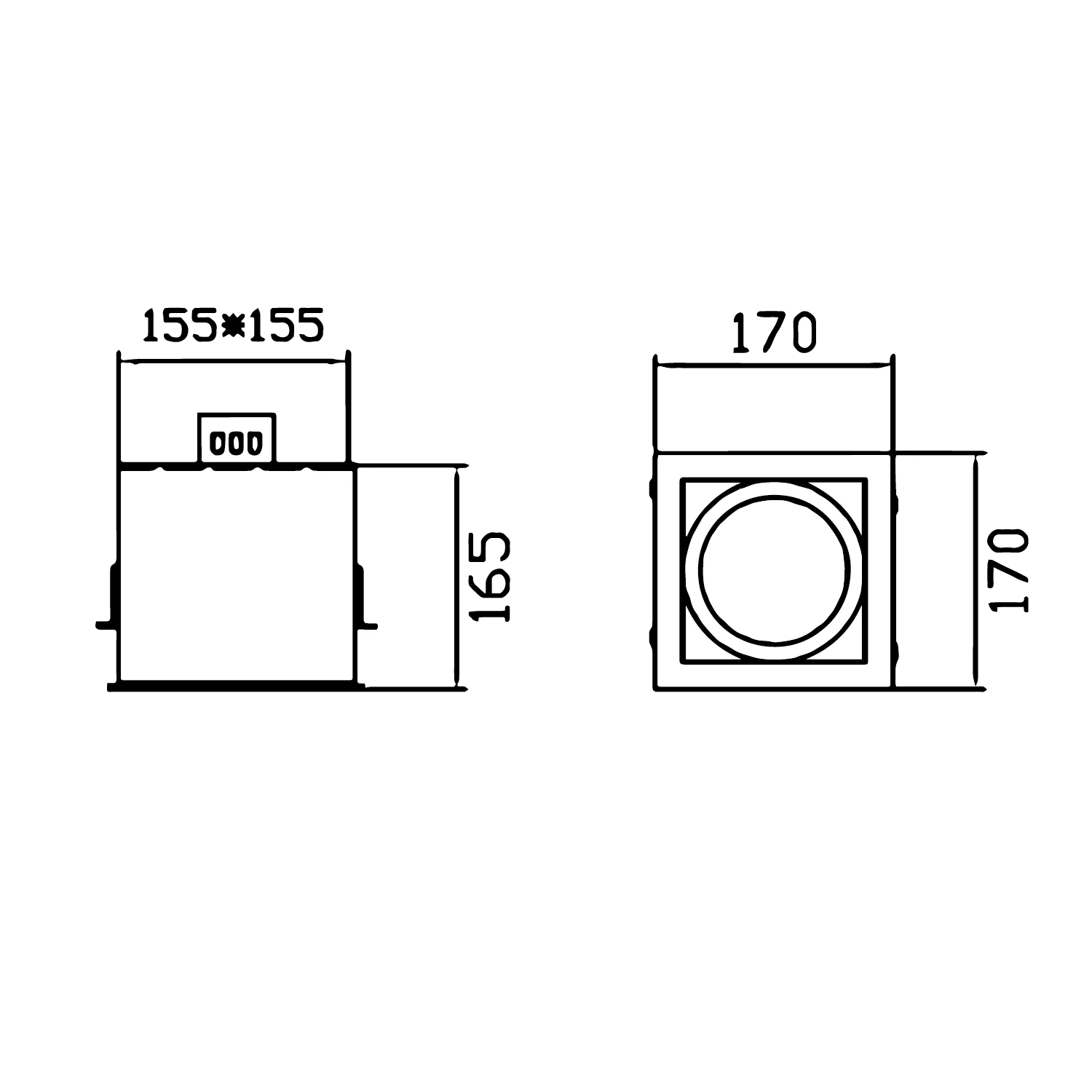 Ultralight Modern LED Downlight Frame Square - AR111 Base (TK-A573)
