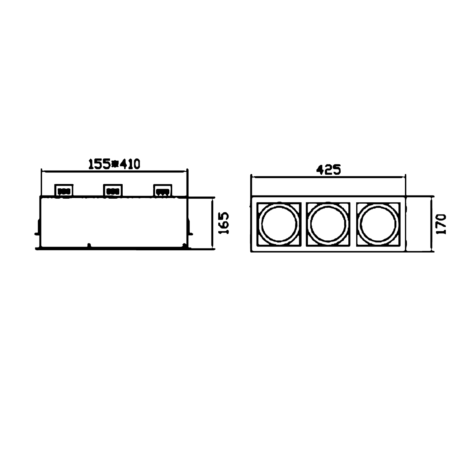 Ultralight Modern LED Downlight Frame Square - AR111 Base (TK-A573)