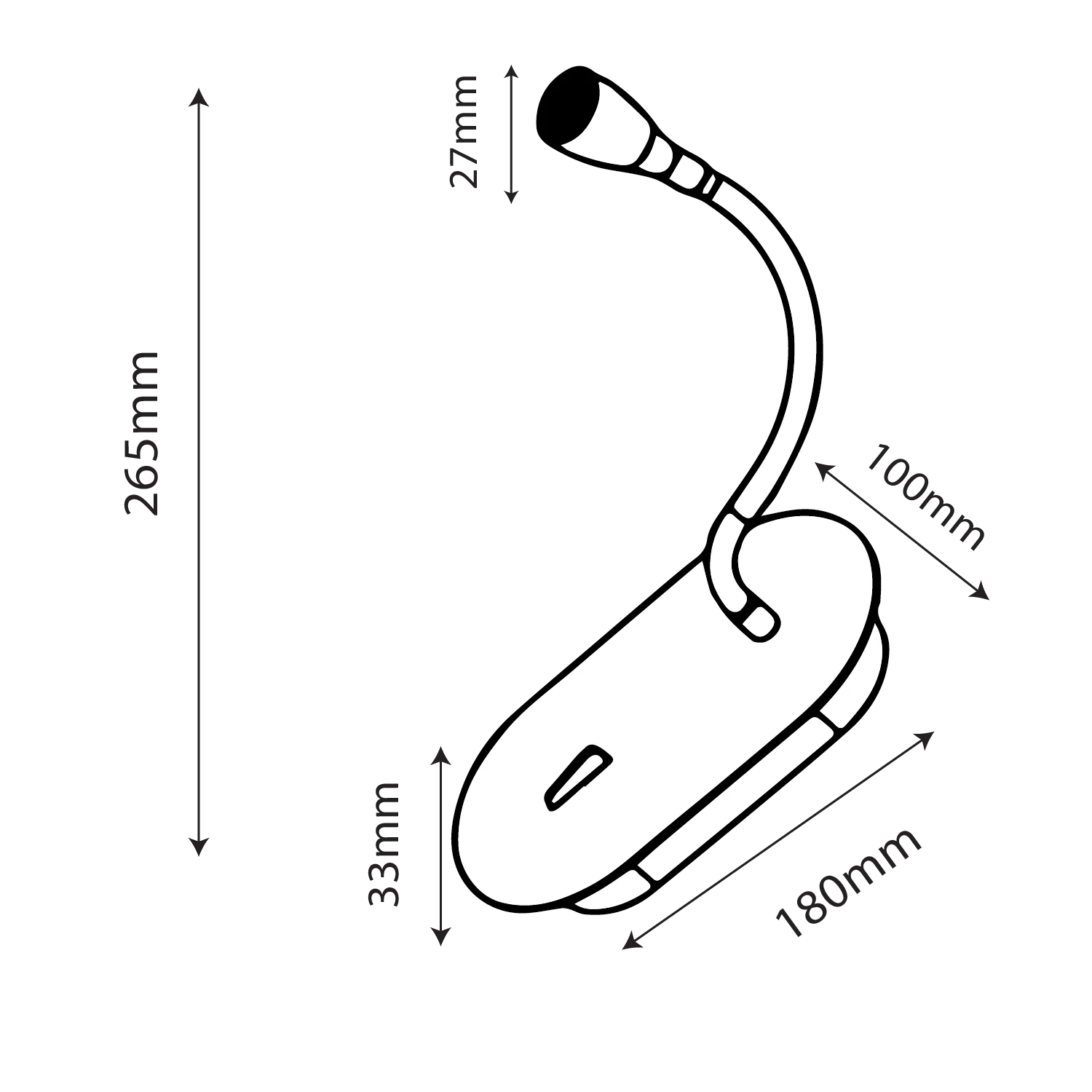 Ultralight LED Wall Light 3W (BR2322) - Bedside Wall Lamp with Flexible Arm