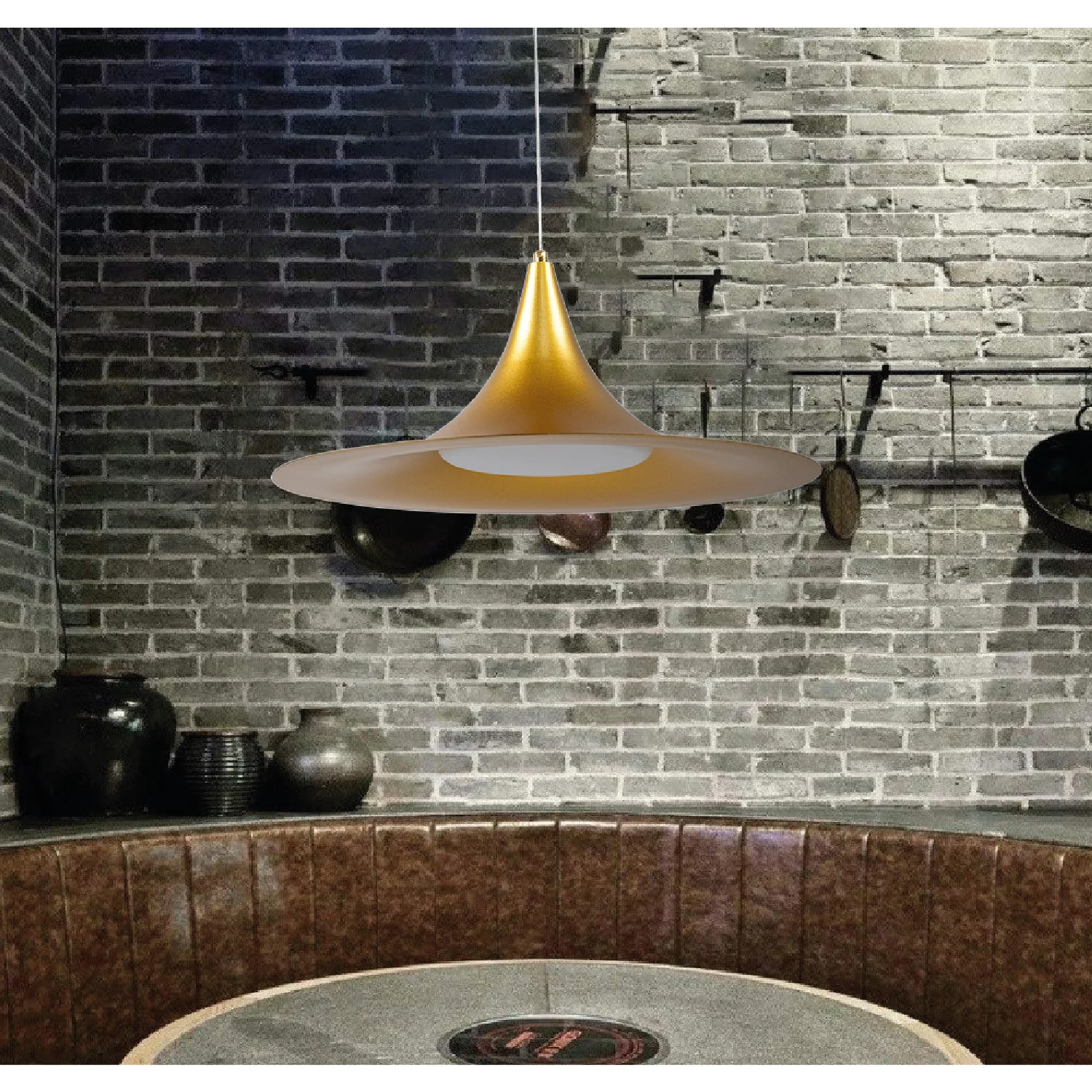 Ultralight LED Pendant Light – Stylish 20W Cone Hanging Light (BR4865)