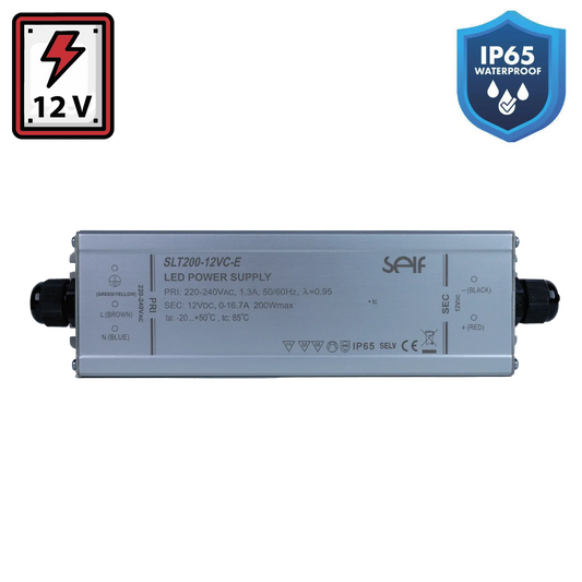 Ultralight Power Supply 12V 200W IP65 (SLT200)