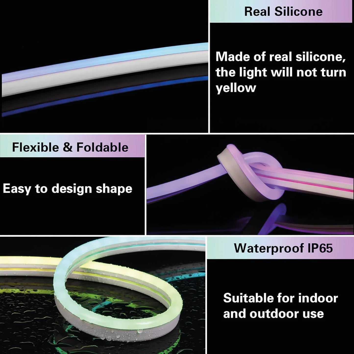Ultralight USB Neon LED Strip Light with Music Sync & Smart Control – 5M (RGB Flex Light)