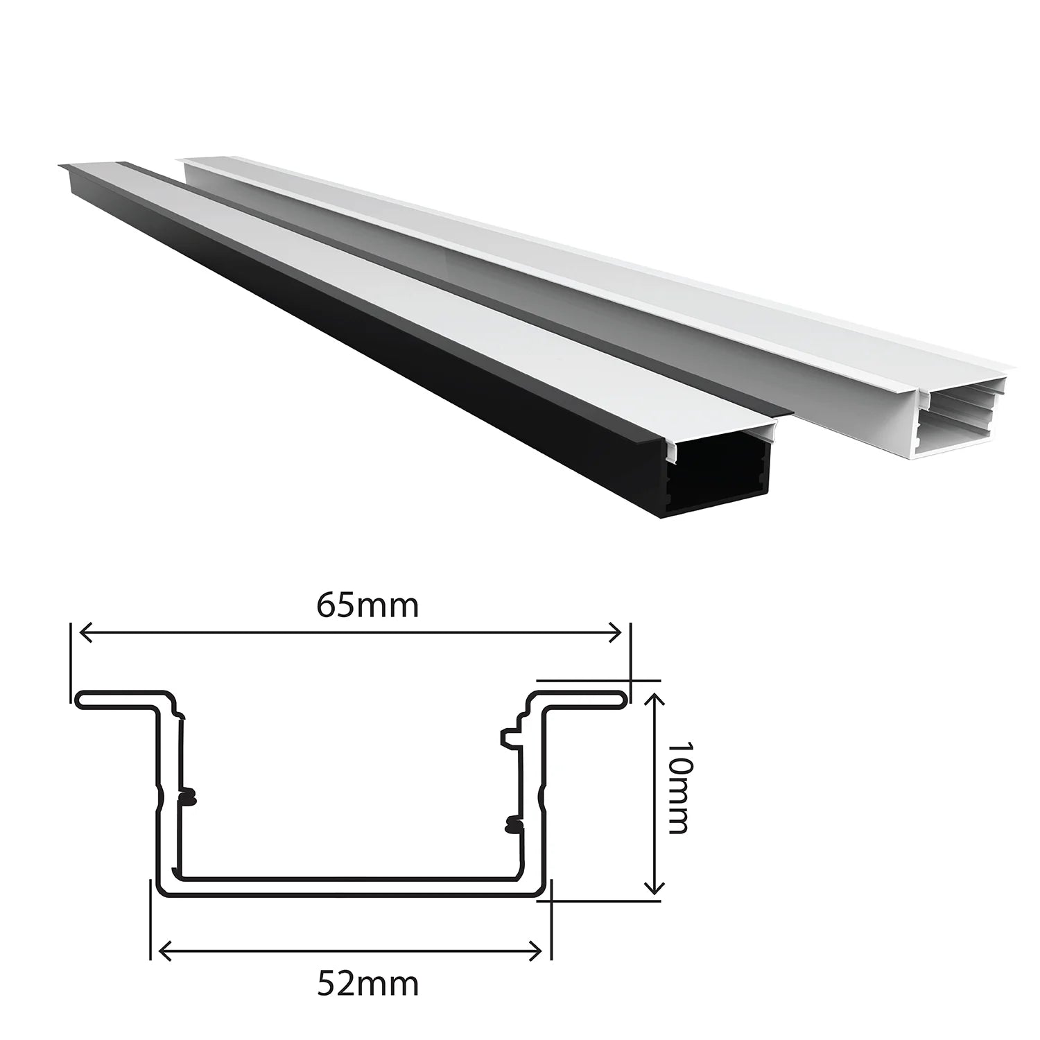 بروفايل ألومنيوم مع غطاء 65mm IP20 (XCASL-065010)