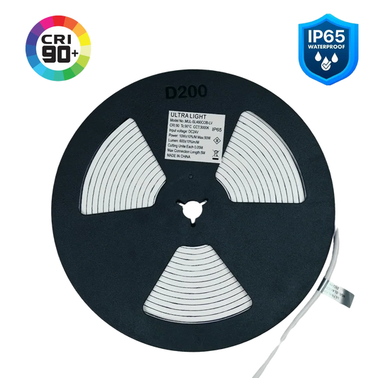 Ultra Light Waterproof COB LED Strip Light 10W/m - 5 Meter (COB-480P)