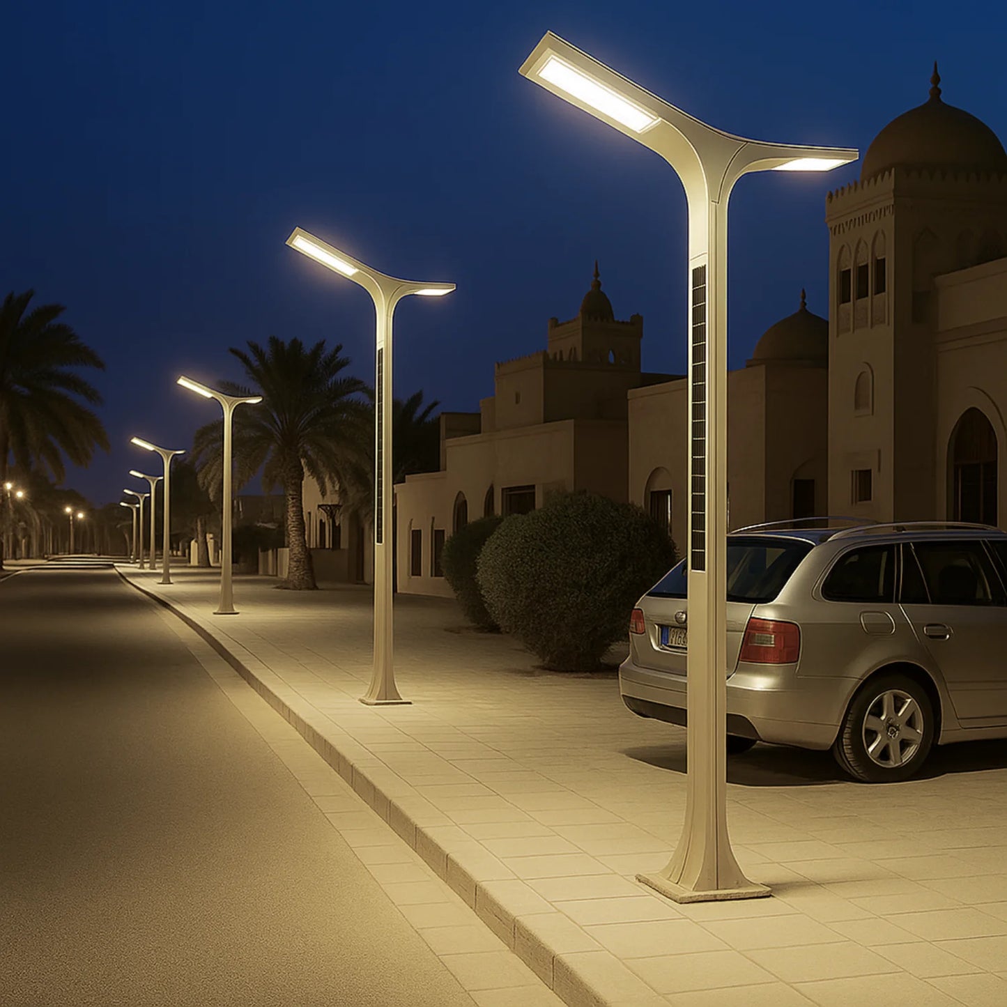 Solar Pole Light 30W IP65 (TY01) Dual-Head Outdoor LED Light with 160W Solar Panel & 3M Height