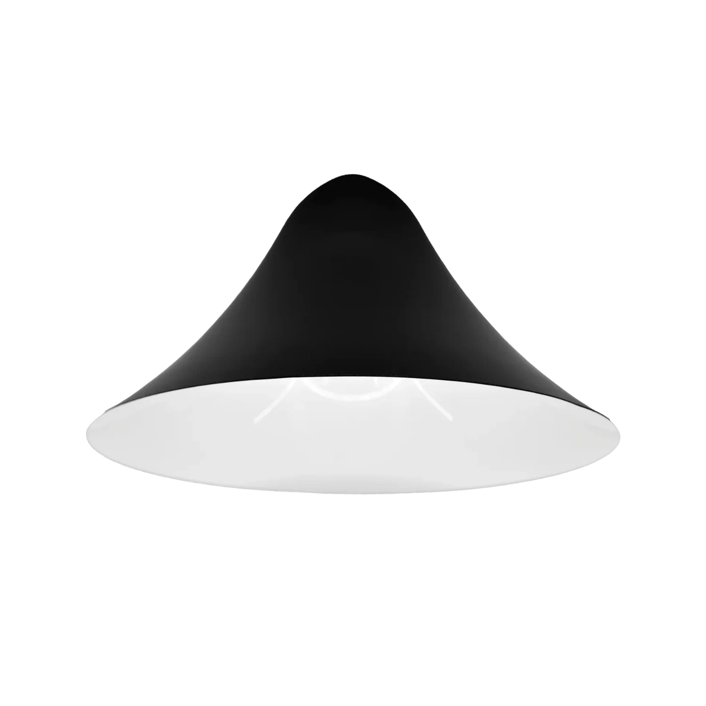 Black and white pendant light on a white background