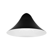 Black and white pendant light on a white background