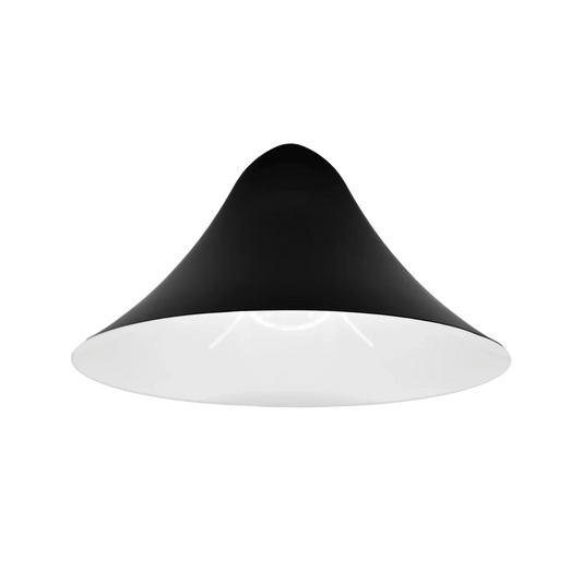 Black and white pendant light on a white background