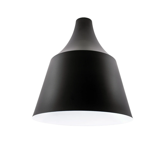 Chrome pendant light on a white background